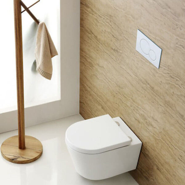 SWISS AQUA TECHNOLOGIES - Swiss Aqua Technologies Pack WC Bâti autoportant Rapid SL + WC SAT sans bride et fixations invisibles + Plaque Noir mat (ProjectSATrimless-KF0) - large