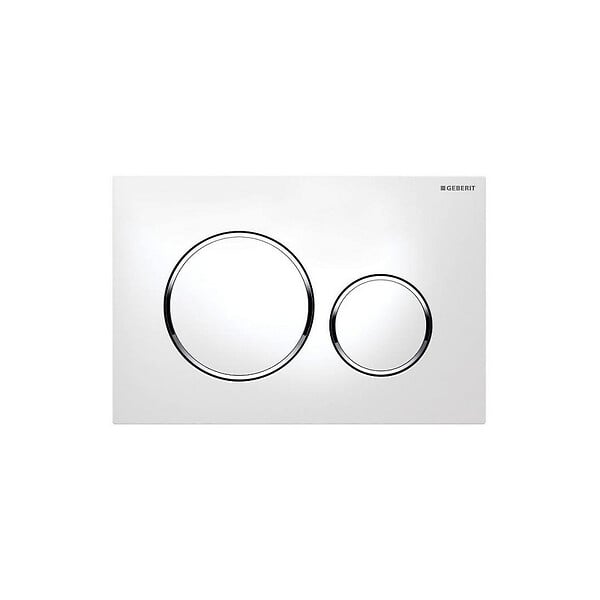 GEBERIT - Pack WC Bati Geberit Duofix UP320 + cuvette Roca sans bride + abattant Soft Close + Plaque de commande Blanche (GebOna-C) - large