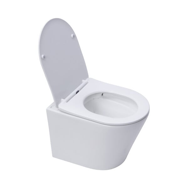 GEBERIT - Pack WC Bati Geberit extra-plat + Cuvette Swiss Aqua Technologies sans bride fixations invisibles + plaque (SLIM-Infinitio-A) - large