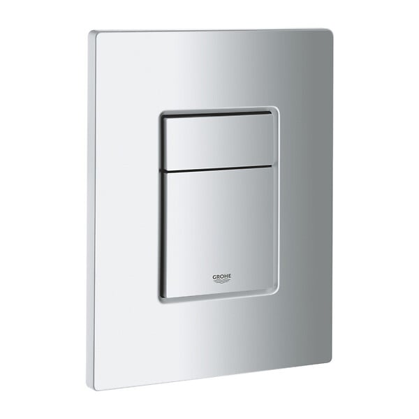 GROHE - Pack WC Bâti autoportant avec Cuvette Porcher rimless + Abattant + Plaque chrome (ProjectPorcher-1) - large