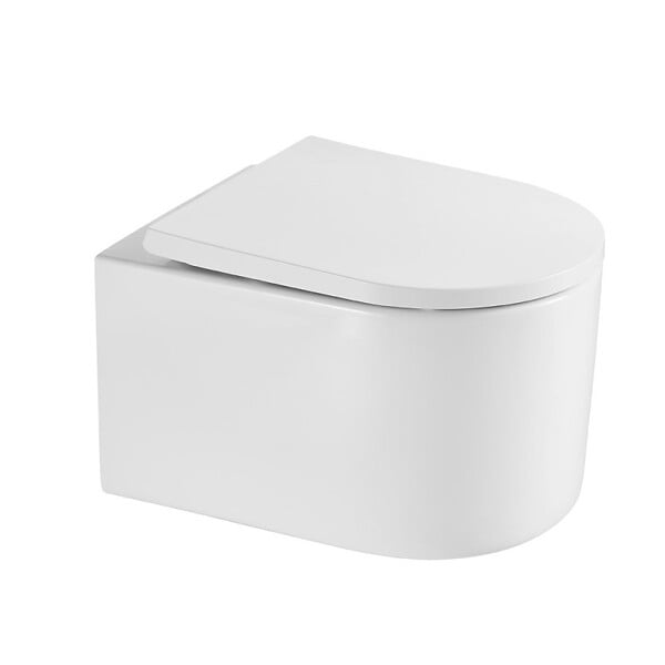 GROHE - Pack WC Bâti autoportant + WC sans bride SAT + Abattant SoftClose + Plaque Chrome (ProjectDelano-1) - large