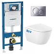 GEBERIT - Pack WC Bati Geberit Duofix UP320 + cuvette Roca sans bride + abattant Soft Close + Plaque Chrome (GebOna-N) - vignette