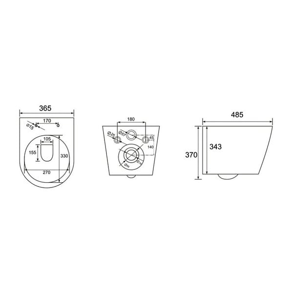 GROHE - Pack WC Rapid SL + WC Swiss Aqua Technologies Infinitio sans bride + Plaque de commande noir mat  (RapidSL-Infinitio-KF0) - large