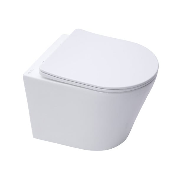 SWISS AQUA TECHNOLOGIES - Swiss Aqua Technologies Pack WC bâti-autoportant + WC SAT sans bride + Abattant SoftClose + Plaque blanche (SMART-Infinitio-M270) - large
