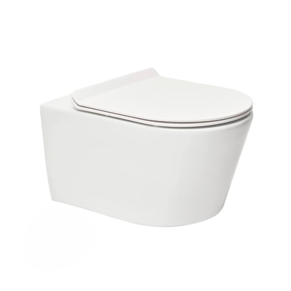 GROHE - Pack WC Bâti-support Rapid SL + WC sans bride Brevis + Abattant softclose + Douchette bidet + Plaque chrome - large