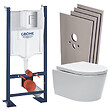 GROHE - Pack WC bâti autoportant + WC Swiss Aqua Technologies sans bride + Plaque chrome + Set habillage (ProjectSATrimless-1-sabo) - vignette