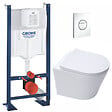 SWISS AQUA TECHNOLOGIES - Pack WC Bâti-support autoportant + WC sans bride SAT Infinitio + Abattant softclose + Plaque blanc alpin - vignette