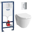 GROHE - Grohe Pack WC Rapid SL + cuvette VITRA S50 avec bride + abattant softclose + Plaque de commande Skate Chrome (GROHE-S50softclose) - vignette