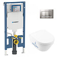 GEBERIT - Pack WC Bati-support Geberit UP720 extra-plat + WC Villeroy & Boch Architectura sans bride + Abattant softclose + Plaque chrome - vignette