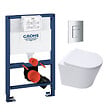 GROHE - Pack WC Bâti-support Rapid SL + WC Swiss Aqua Technologies Infinitio sans bride + Plaque Chrome (RapidSL082-Infinitio-1) - vignette
