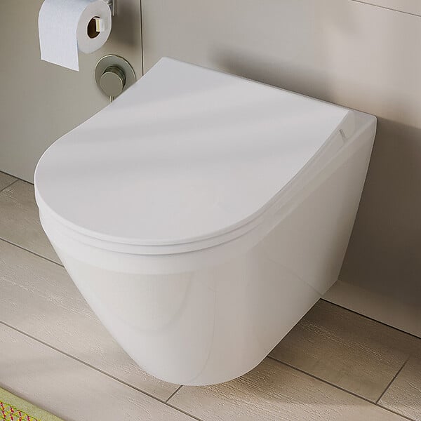 VILLEROY & BOCH - ViConnect Pro S Pack WC bâti Villeroy & Boch + WC Vitra sans bride + abattant SoftClose + plaque chrome (VCNINTEGRARS2CH) - large