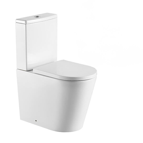 SWISS AQUA TECHNOLOGIES - Swiss Aqua Technologies lot de 6 Brevis WC à poser Haut de gamme, sans bride + abattant softclose, alimentation latérale éco, vidage universel - large