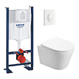 SWISS AQUA TECHNOLOGIES - Pack WC Bâti autoportant + WC sans bride SAT Infinitio + Abattant softclose + Plaque blanc alpin (PROINFI3AM) - vignette