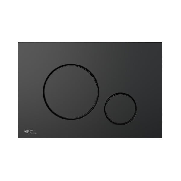 SWISS AQUA TECHNOLOGIES - Swiss Aqua Technologies Pack WC bâti-autoportant + WC SAT Infinitio sans bride fixations invisibles + Abattant softclose + Plaque noir mat - large