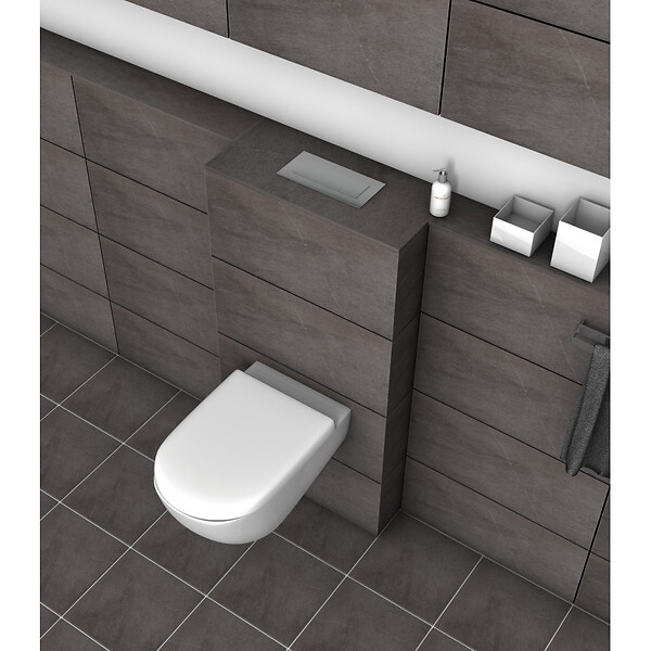VILLEROY & BOCH - Pack WC Bâti-support Villeroy & Boch + Cuvette Villeroy sans bride + Plaque blanche + Set habillage (ViConnectArchi2-2-sabo) - large