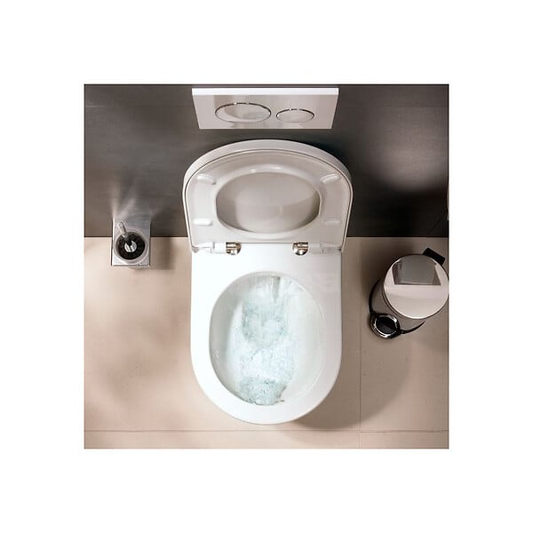 VILLEROY & BOCH - ViConnect Pro S Pack WC Bâti Villeroy & Boch + WC sans bride Hansgrohe EluPura + Abattant softclose + Plaque Chrome (VCNPURAS1) - large