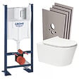 GROHE - Pack WC Bâti autoportant + WC sans bride SAT, fixations invisibles + abattant slim, softclose + Plaque + Set habillage - vignette