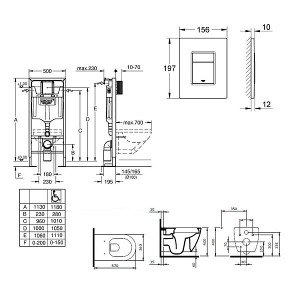 GROHE - Grohe Pack WC Bâti Autoportant Solido + Cuvette Bello + Abattant soft close  + Plaque Chrome (AUTOPORTANT-BELLO-1) - large