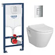 GROHE - Grohe Pack WC Bâti Rapid SL + WC sans bride Integra + Abattant softclose + Plaque chrome - vignette