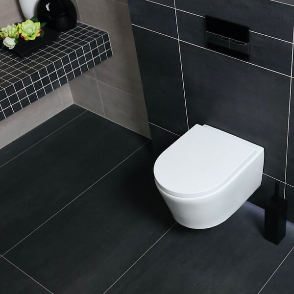 GROHE - Pack WC autoportant avec cuvette Swiss Aqua Technologies sans bride + Plaque chrome (ProjectSATrimless-1-SP) - large