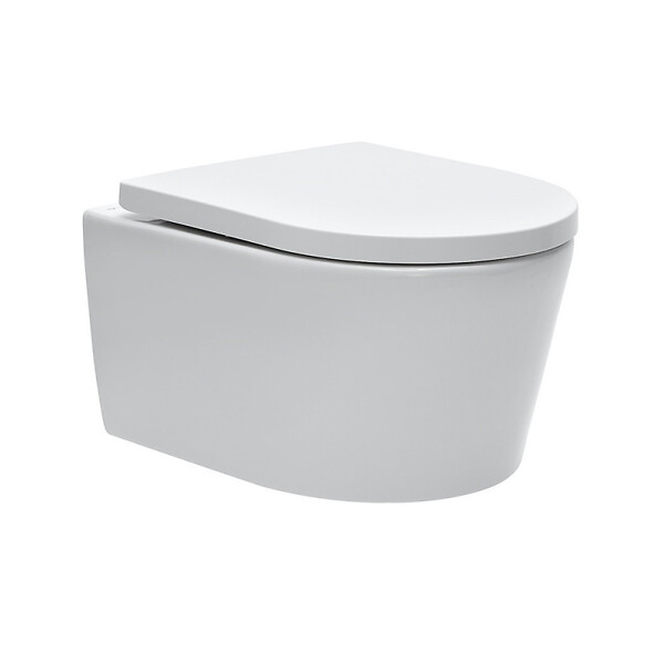 SWISS AQUA TECHNOLOGIES - Pack WC Rapid SL + Cuvette sans bride SAT, fixations invisibles + Plaque Noir mat - large
