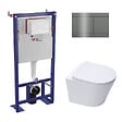 SWISS AQUA TECHNOLOGIES - Swiss Aqua Technologies Pack WC bâti-autoportant + WC Infinitio sans bride + Abattant softclose + plaque en acier inoxydable, revêtement PVD, Gun Metal - vignette