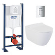 GROHE - Pack WC Bâti-autoportant Rapid SL + WC sans bride Bello + Abattant softclose + Plaque chrome (ProjectBello-1-SP) - vignette