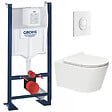 SWISS AQUA TECHNOLOGIES - Swiss Aqua Technologies Pack WC Rapid SL autoportant + WC sans bride SAT Brevis + Abattant ultra-fin softclose Plaque blanche - vignette