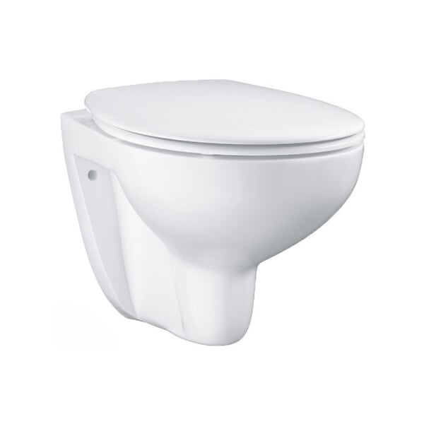 GROHE - Pack WC Bâti-support Rapid SL + Cuvette Bau sans bride + Abattant SoftClose + Plaque Chrome (RapidSL082-Bau-1) - large