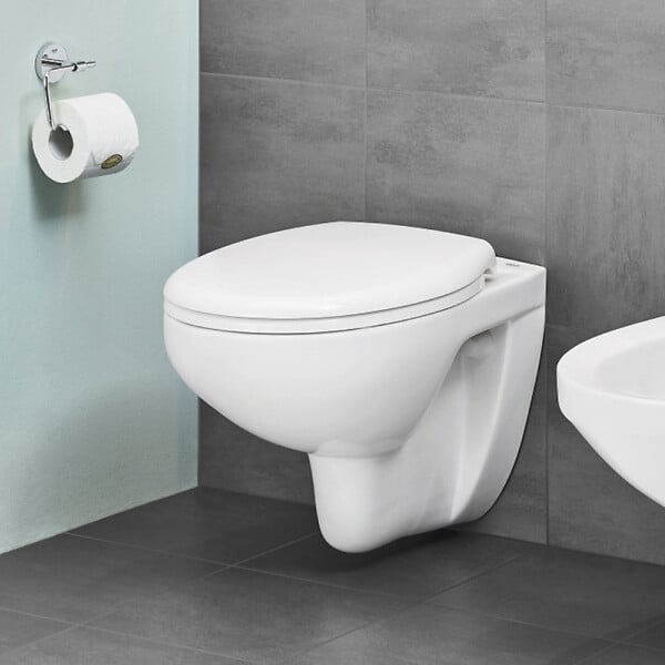 GROHE - Pack WC Bâti-support Rapid SL + Cuvette Bau sans bride + Abattant SoftClose + Plaque Chrome (RapidSL082-Bau-1) - large