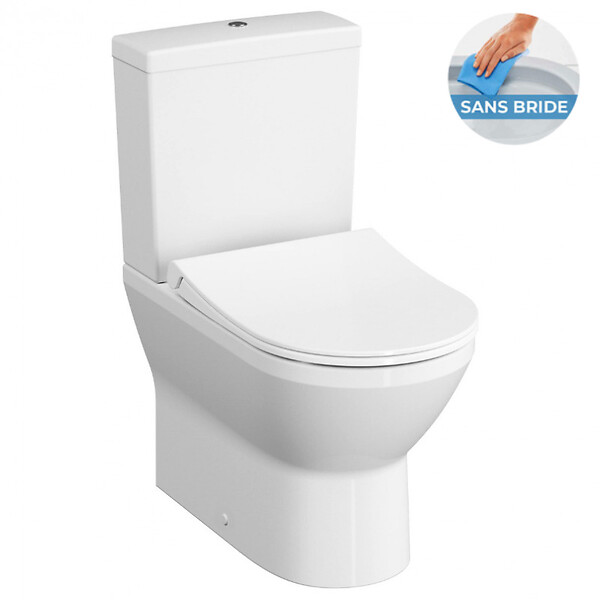 VITRA - Vitra  Integra Pack WC à poser sans bride avec abattant frein de chute et réservoir, Blanc (9859-003-7202-SP) - large