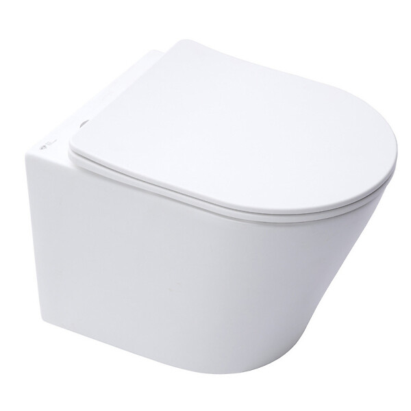 SWISS AQUA TECHNOLOGIES - Pack WC bâti-autoportant + WC SAT infinitio sans bride fixations invisibles + Abattant softclose + Plaque blanche/chrome - large