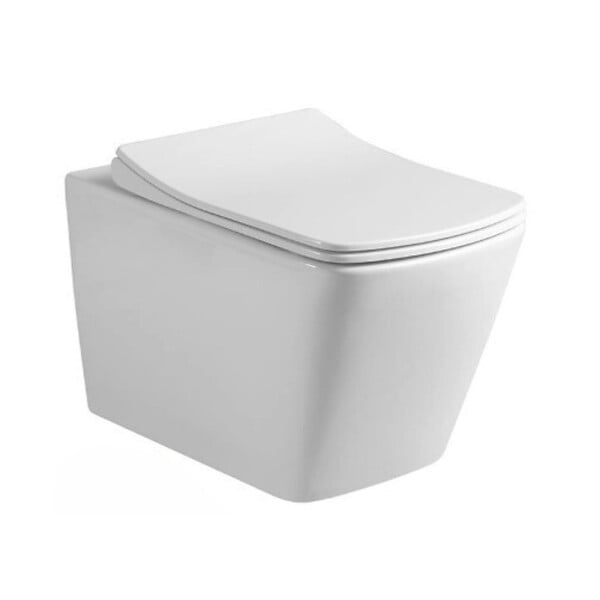 GROHE - Pack WC Bâti autoportant + WC sans bride SAT Infinitio Design + Abattant softclose + Plaque chrome - large
