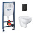 GROHE - Grohe Pack WC Rapid SL + WC Bau Ceramic sans bride + Siège abattant SoftClose + Plaque de commande noir mat  (RapidSL-Bau-KF0) - vignette