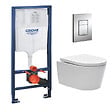 SWISS AQUA TECHNOLOGIES - Swiss Aqua Technologies Pack WC Rapid SL + cuvette sans bride SAT, fixations cachées + plaque Skate chrome - vignette