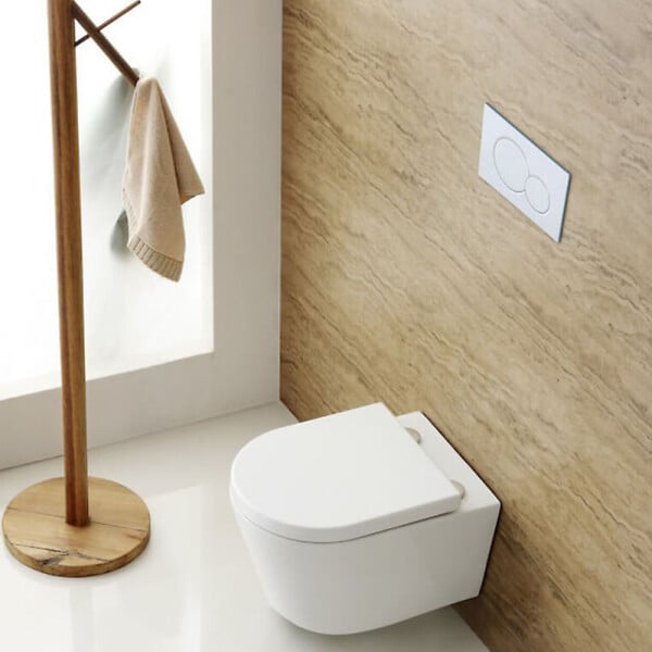 SWISS AQUA TECHNOLOGIES - Swiss Aqua Technologies Pack WC Rapid SL + cuvette sans bride SAT, fixations cachées + plaque Skate chrome - large