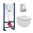 GROHE - Grohe Pack WC Ideal Standard Tesi Aquablade sans bride + Rapid SL autoportant NF + plaque Skate Cosmo chrome (ProjectTesi-1) - vignette