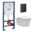 GROHE - Pack WC Rapid SL + Cuvette sans bride Swiss Aqua Technologies + Plaque de commande noir mat (RapidSL-SATrimless-KF0) - vignette