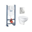 GROHE - Pack WC Rapid SL autoportant + cuvette Bau Ceramic sans bride + plaque Skate Air chrome (ProjectBau-2) - vignette