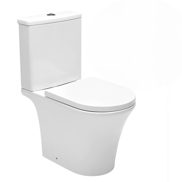SWISS AQUA TECHNOLOGIES - Swiss Aqua Technologies lot de 4 combi WC à poser sans bride, avec abattant softclose - remplissage par le bas (SATBRE030RREXVP-GVP04) - large