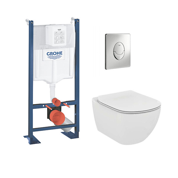GROHE - Grohe Pack WC Rapid SL autoportant + cuvette Ideal Standard T354601 + plaque Skate Air chrome (ProjectTesi-2) - large