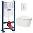GROHE - Grohe Pack WC Rapid SL autoportant + WC sans bride SAT Brevis + Abattant ultra-fin softclose Plaque blanche (ProjectBrevis-3) - vignette