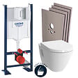 GROHE - Grohe Pack WC Bâti Autoportant + Cuvette Vitra S50 + Abattant soft close + Plaque chrome + Set habillage (ProjectS50softclose-1-sabo) - vignette