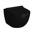 SWISS AQUA TECHNOLOGIES - Swiss Aqua Technologies Pack WC bâti-autoportant + WC Infinitio noir mat sans bride et fixations invisibles + Abattant softclose + Plaque noir mat - vignette