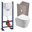 GROHE - Grohe Pack WC Bâti autoportant + WC sans bride SAT Infinitio + Abattant softclose + Plaque blanc alpin + Set habillage - vignette