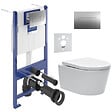 VILLEROY & BOCH - ViConnect Pro S Pack WC bâti Villeroy & Boch + WC sans bride Swiss Aqua Technologies + abattant + plaque (VICONSAT2CHSET) - vignette