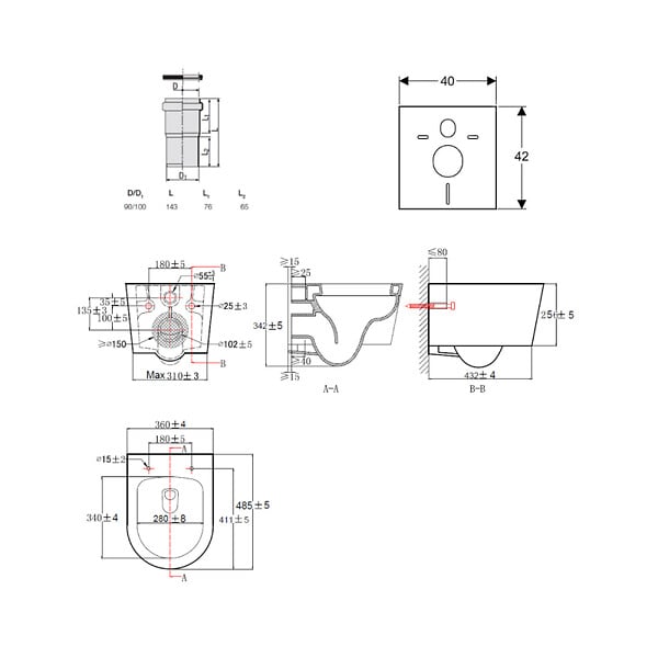 VILLEROY & BOCH - ViConnect Pro S Pack WC bâti Villeroy & Boch + WC sans bride Swiss Aqua Technologies + abattant + plaque (VICONSAT2CHSET) - large