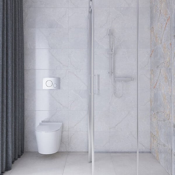 SWISS AQUA TECHNOLOGIES - Swiss Aqua Technologies Pack WC bâti-autoportant + WC SAT sans bride fixations invisibles + Abattant softclose + Plaque blanche (SMART-Brevis-9) - large