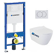 GEBERIT - Pack WC Bati-support Geberit UP100 + WC sans bride Livea Bello + Abattant softclose + Plaque Blanc alpin ( Livea BelloGeb1) - vignette