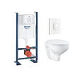 GROHE - Grohe Pack WC Rapid SL autoportant + cuvette Bau Ceramic sans bride + plaque Skate Air blanche (ProjectBau-3) - vignette